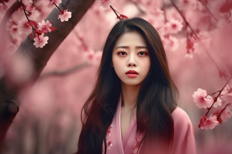 粉色鲜花美女干净清新唯美,高清,摄影图,摄影图片,图片大全,摄影图免费下载